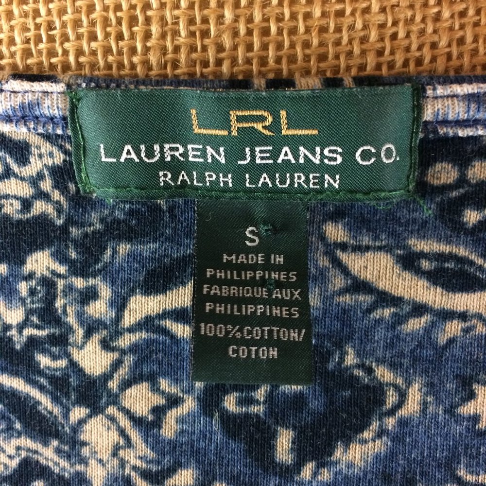 Ralph Lauren Blue Patchwork Fit & Flare Dress Sz S - Picture 5 of 7